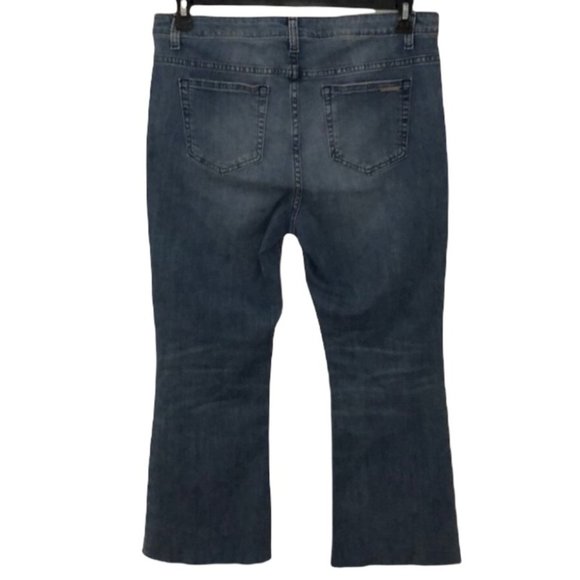 NWOT, MICHAEL MICHAEL KORS Stretch Denim High-Rise Frayed Jeans - Picture 2 of 11